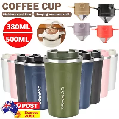 $8.09 • Buy Insulated Coffee Mug Vacuum Travel Cup Thermal Stainless Steel Flask Reusable AU
