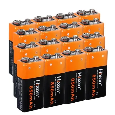 £105.99 • Buy Lot 9V 850mAh Li-ion Rechargeable Batteries & 9-Volt Lithium Charger