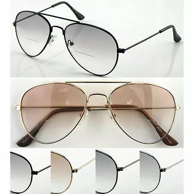 £5.39 • Buy Classic Bifocal Aviator Reading Sunglasses And Tinted Lens Reading Glasses 293B