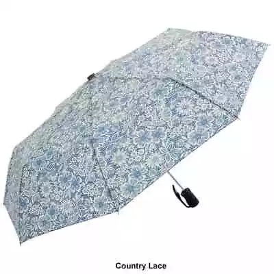 NEW Totes Automatic Open Close Folding Umbrella Country Lace Pattern • $10