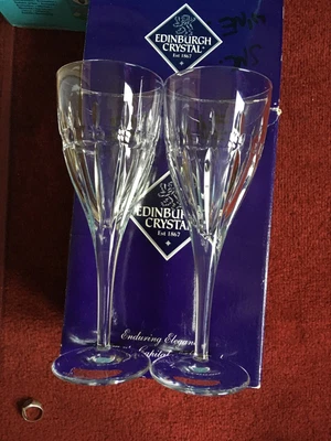 £19.99 • Buy Vintage Edinburgh Crystal Wine Glasses Boxed X 2
