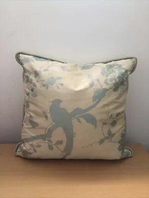 Original Laura Ashley 100% Silk Summer Palace Birds Duck Egg Cushion • £11.50