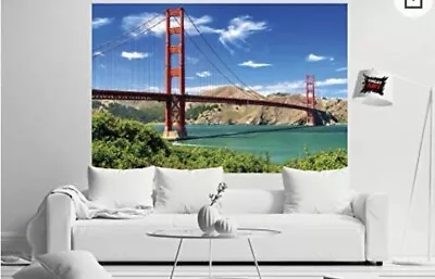 Photo Wallpaper Wall Mural - Golden Gate Bridge 82.7” X 55” By Great Art • $59.99