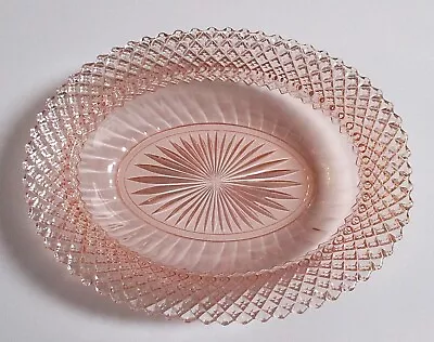 Pink Depression Glass Miss America Anchor Hocking Oval Serving Bowl 10   Long • $15