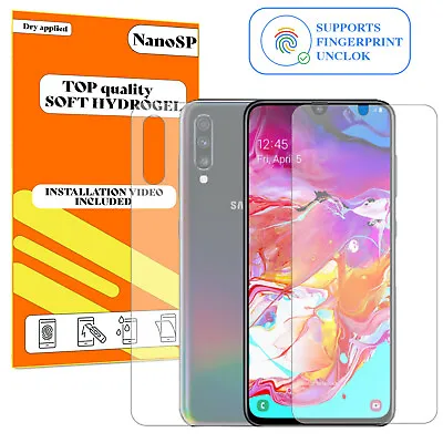 Front Back Screen Protector For Samsung Galaxy A70 - Hydrogel FILM TPU • £5.98