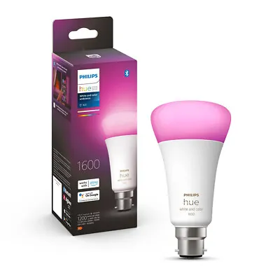 $129.95 • Buy Philips Hue White/Colour Ambiance Light Bulb/Globe 15W A67 B22 W /Bluetooth