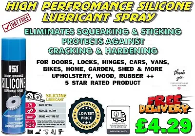 £4.19 • Buy High Performance Silicone Spray Eliminates Squeaking Sticking Lubricant Spray +