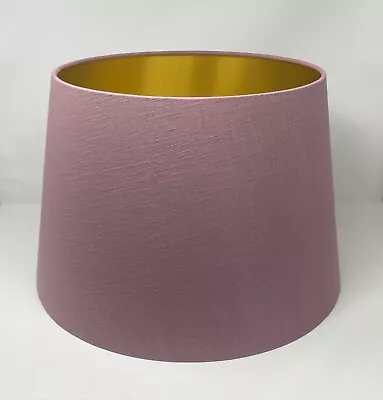 Lampshade Mauve Textured 100% Linen Brushed Gold Tapered Empire Lampshade  • £38