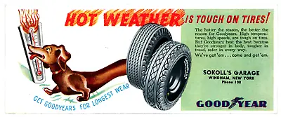 Goodrich Tires Advertising Postcard Dachshund Hot Dog Weather Windam NY Vintage  • $12.12