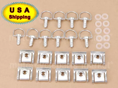 10Sets Chrome Quick Release D-RING 1/4 Turn Race Fairing Fasteners Rivet 15mm US • $22.98