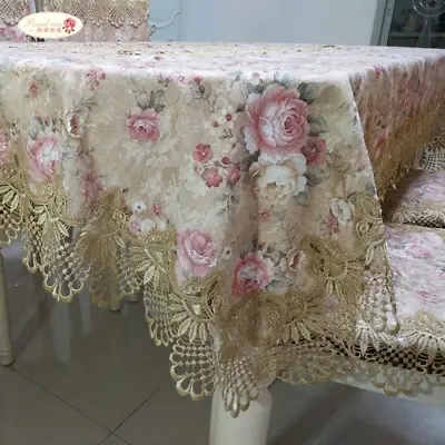 Rose Pastoral Lace Tablecloths Table Cover European Round Cloth Chair Cushion TV • $63.94