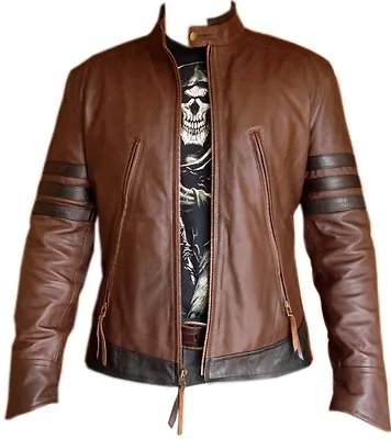 X-men Wolverine Style Mens Fashion High Quality Analene Leather Jacket • $126.31