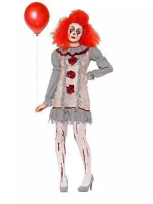 Smiffys Vintage Clown Lady Costume Grey & Red (Size M) • $32.60
