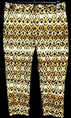 Ruby Rd. Beige Black Tribal Print Belt Loop Women's Plus Size Ankle Pants 18 • $15.99