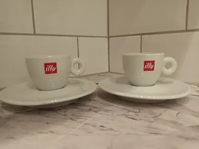 2 Illy CAPPUCCINO Cups And Saucers • £20