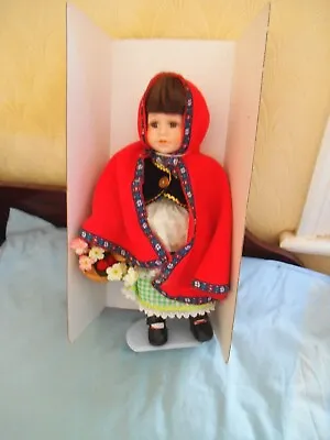 £10 • Buy Little Red Riding Hood Porcelain Doll With Display Stand By Regency