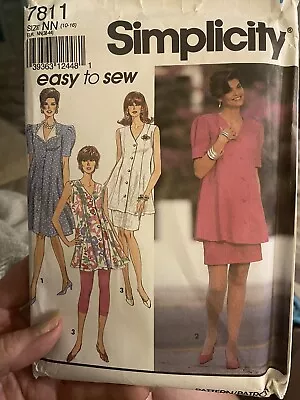 Vintage 1992 Simplicity Dress Pattern 7811 Size 7811 Uncut • $14