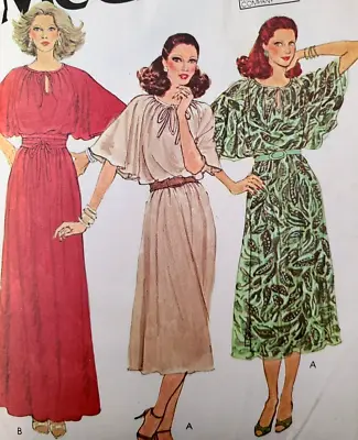 Vtg Uncut McCalls 6397 Carefree Easy Sew Pattern Flutter Sleeve Maxi Dress Slip • $7.99