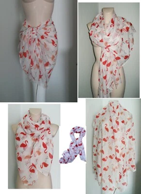 £4.75 • Buy Hen Party Flamingo Bird Print Scarf  Neck Shawl Beach Wrap 