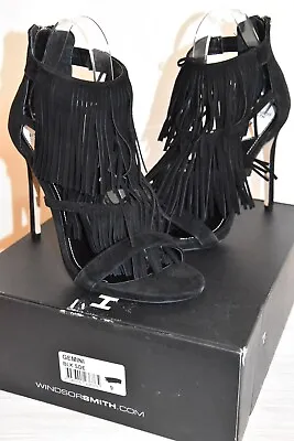 WINDSOR SMITH Gemini Black Suede High Heel Shoes - Size 9 - BNIB • $96.33