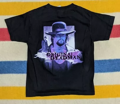 VTG Y2K WWE The Undertaker OG Deadman Double Sided Wrestling T-Shirt Kids M • £29.69