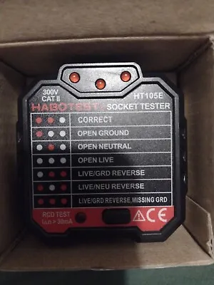 Socket Tester Handheld Portable HT 105E 300V Free Delivery New  UK Plug  • £8.99