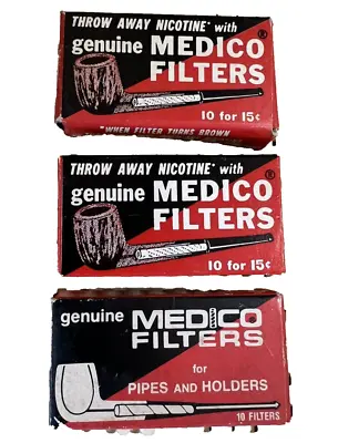 Vintage Lot Of 3 Packages Medico Pipe Filters NOS • $9.99