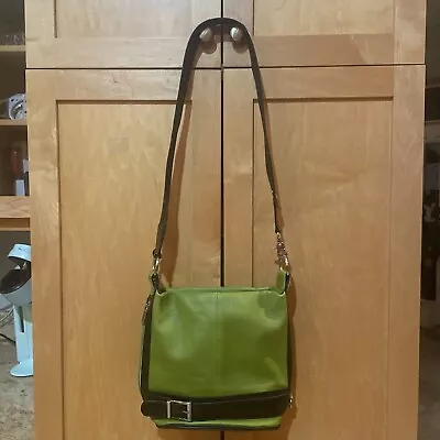 Espe Vegan Leather Cross Body Handbag Purse Green And Brown • $49.99