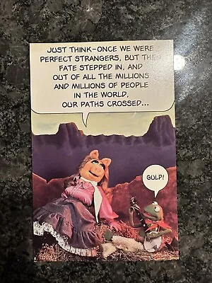 Muppet American Greeting Card Kermit And Miss Piggy “Just Think- Once We Were.” • $15
