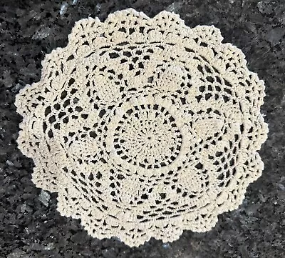 Ivory/cream Vintage Crochet Embroidered Lace Flower Doilies Decor Lot Of 4 • $5