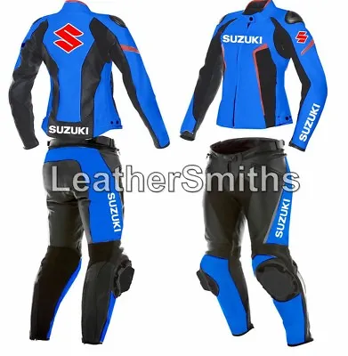 WOMEN/LADIES Blue Suzuki Motorbike/Motorcycle 2PC Leather Suit/Riding Suit • $399.95