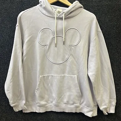 🔥🔥Disney H&M Hoodie Large Ultra Light Purple Mickey Mouse Outline Preowned • $19.99