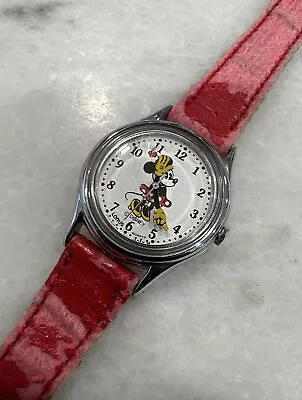 Disney Lorus V515-6080 Minnie Mouse Vintage Watch Stainless TESTED - NEW BATTERY • $21.49