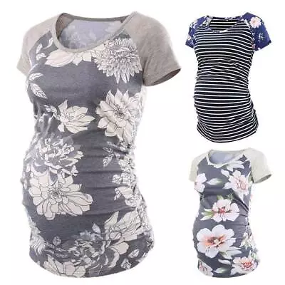 Womens Maternity Breastfeeding Floral Print Pregnant Tops Nursing Shirts Blouse • $17.29