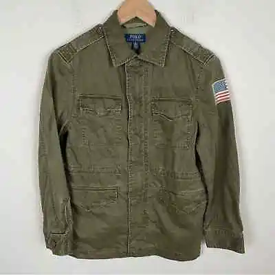$42 • Buy Polo Ralph Lauren Girls Boys Green Americana Military Jacket M (10-12)