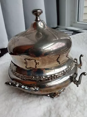 Antique Barbour Silver Co. Quadruple Plate 2 Handled Dome Butter Dish • $20