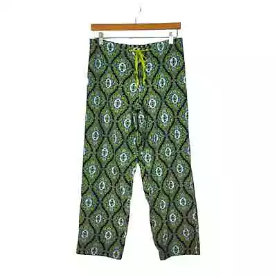 Vera Bradley Pajama Pants Sz Small Cotton Corduroy Print Green Black White Blue • $19.95