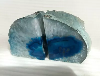 £46 • Buy Green Agate Crystal Bookends.  Lovely Crystal Cavity. 1.7 Kg