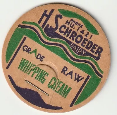 Milk Bottle Cap. H. Schroeder Dairy. St Paul Mn. • $3.99