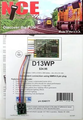 NCE D13WP ~ New 2024 ~ Small DCC Motor Decoder ~ 8 Pin Plug ~ 5240177 • $25.97