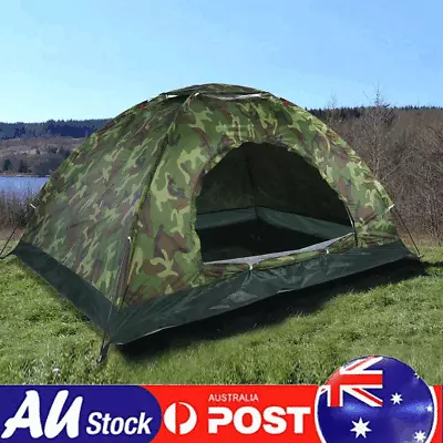 2 Person Automatic Instant Dual Layer Door Pop Up Camping Tent Outdoor Travel • $40.89