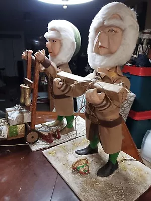 2 RARE Vintage Christmas Animated David Hamberger GNOMES ELVES ELF For Santa • $1899.99