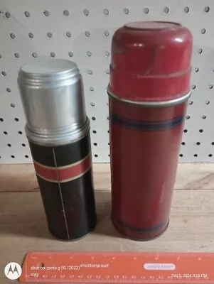 Lot Of 2 Vintage Metal Thermos • $20.60