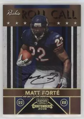 2008 Playoff Contenders Roll Call Black Signatures /25 Matt Forte Rookie Auto RC • $28.51