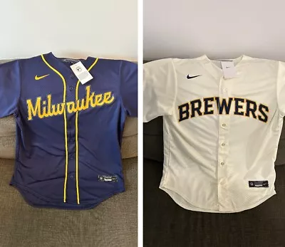 LOT Of 2 Nike Milwaukee Brewers Baseball Jersey Men’s Size: Both Medium • $99.99