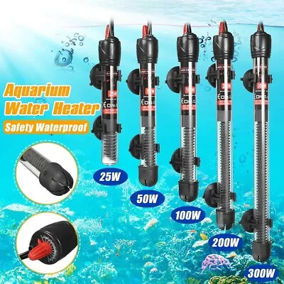 25W-300W Submersible Aquarium Fish Tank Heater Rod Heating Adjustable Thermostat • $9.97