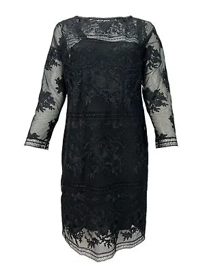 Marina Rinaldi Women's Black Dada Lace Sheath Dress NWT • $281.25