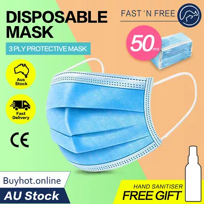 50 Pcs Disposable Face Mask General Daily Protective 3 Layer Mouth Masks Filter  • $19.95