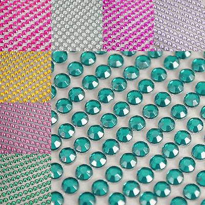 £1.99 • Buy 500 X 4mm Self Adhesive Crystal Gems Flat Back Sticky Rhinestone Gem Sticker