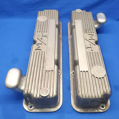 Vintage 1960s Mickey Thompson H/P 427 Finned Aluminum Valve Covers Ford FE • $399.99